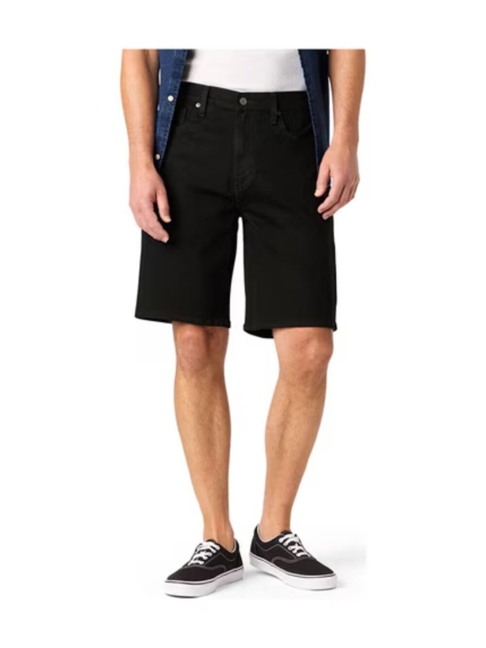 Levi Strauss Signature Black Denim Shorts 10" Inseam Relaxed Fit 32
